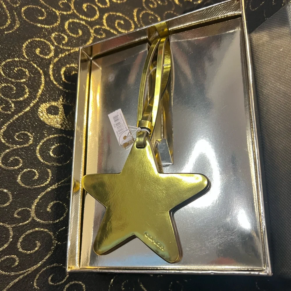 Coach Gold Metallic Lemon Star Ornament Bag Charm